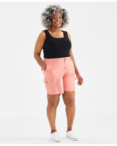 Style & Co. Plus Size Comfort-waist Cargo Shorts - Red