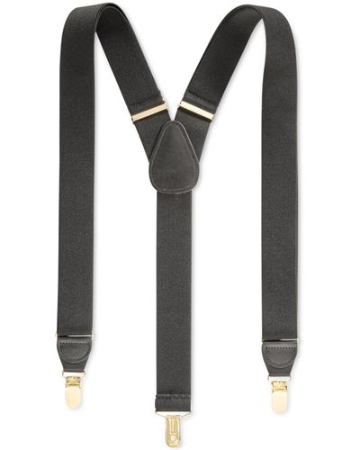 Club Room Solid Suspenders - Black