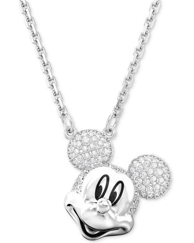 Swarovski Disney Mickey Mouse -tone Crystal Pendant Necklace - Metallic