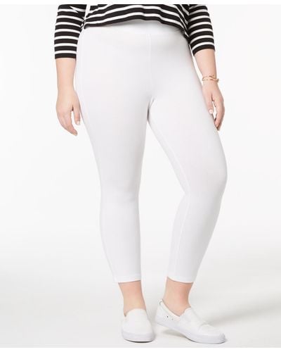 Hue Plus Capri leggings - White