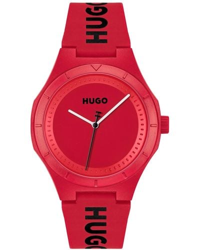 HUGO Lit For Him Quartz Watch 42mm - Red