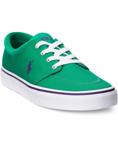 Polo Ralph Lauren Faxon X Suede-trim Canvas Sneaker - Green