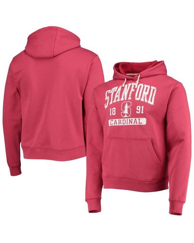 League Collegiate Wear Stanford Volume Up Essential Fleece Pullover Hoodie - Red