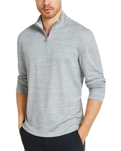 Club Room Quarter-zip Tech Sweatshirt - Gray