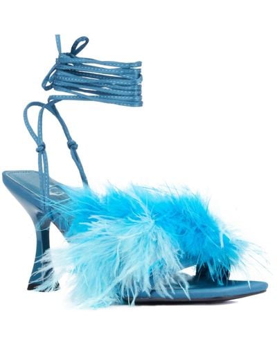 New York & Company Georgia Lace Up Heel Sandal - Blue