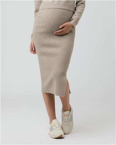 Ripe Maternity Maternity Dani Knit Midi Skirt - Natural