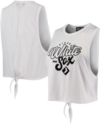 The Wild Collective Chicago Sox Open Back Twist-tie Tank Top - White