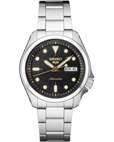 Seiko Automatic 5 Sports Stainless Steel Bracelet Watch 40mm - Black