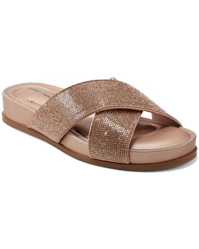Easy Spirit Judy Embellished Casual Flat Sandals - Brown