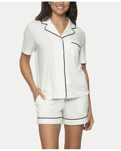 Felina Jessie 2 Pc. Pajama Short Set - White