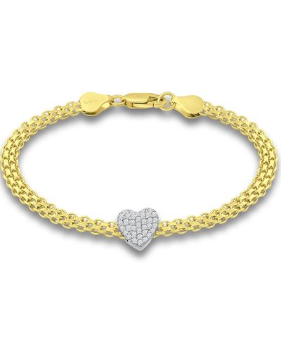 Giani Bernini Cubic Zirconia Heart Bismark Chain Bracelet - Yellow