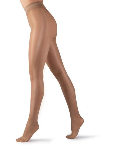 LECHERY European Made Lustrous Silky Shiny 20 Denier 1 Pair Of Tights - Natural