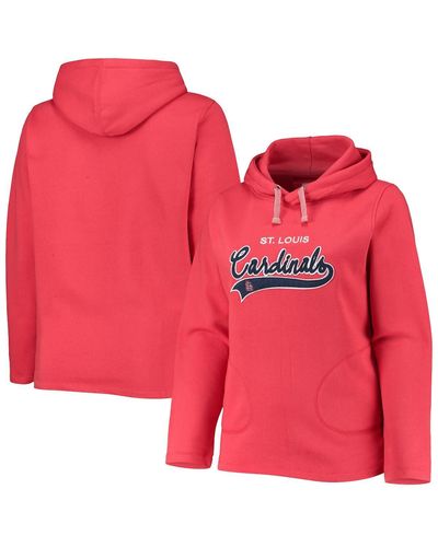 Soft As A Grape St. Louis Cardinals Plus Size Side Split Pullover Hoodie - Red
