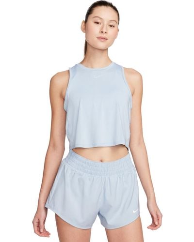 Nike Solid One Classic Dri-fit Cropped Tank Top - Blue