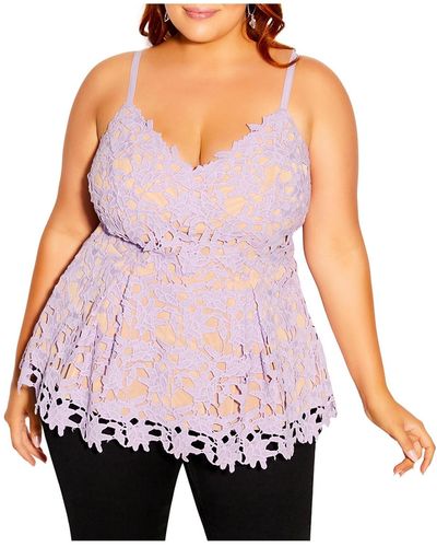 City Chic Plus Size So Fancy Top - Red