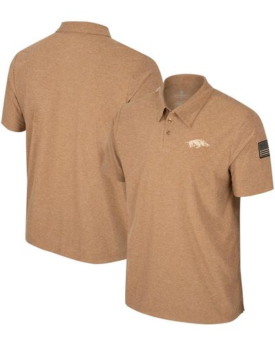 Colosseum Athletics Arkansas Razorbacks Oht Military-inspired Appreciation Cloud Jersey Desert Polo Shirt - Brown