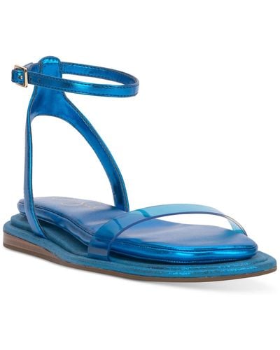 Jessica Simpson Betania Ankle Strap Flat Sandals - Blue
