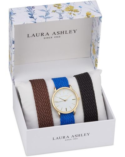 Laura Ashley Interchangeable -colored Polyurethane Bands Watch 35mm Set - Gray