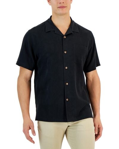 Tommy Bahama Al Fresco Tropics Silk Short-sleeve Shirt - Black