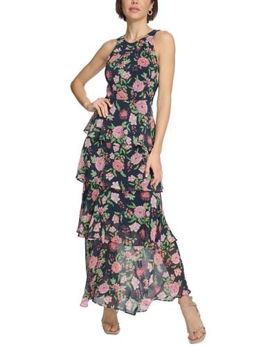 Tommy Hilfiger Floral-print Ruffled Maxi Dress - Multicolor
