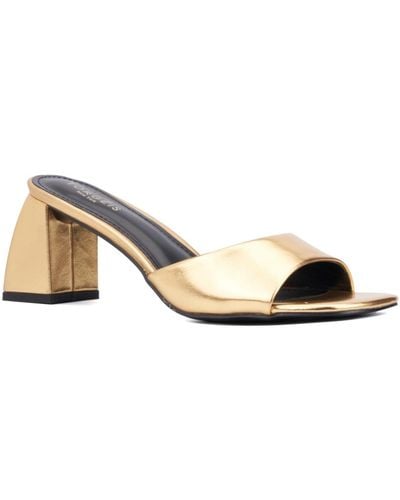 TORGEIS Isadora Heel Slide Sandal - Metallic