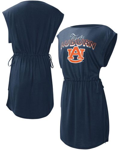 G-III 4Her by Carl Banks Auburn Tigers Goat Swimsuit Cover-up Dress - Blue