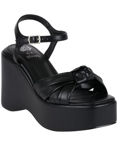 Gc Shoes Analia Platform Wedge Sandals - Black