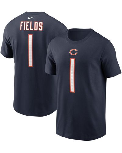 Nike Justin Fields Chicago Bears Player Name And Number T-shirt - Blue