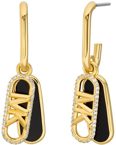 Michael Kors 14k Gold Plated Tiger's Eye Empire Charm Drop Earrings - Metallic