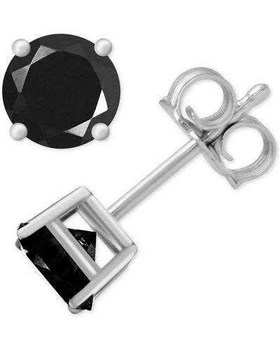 Essentials And Now This Glass Stone Stud Earrings - Black