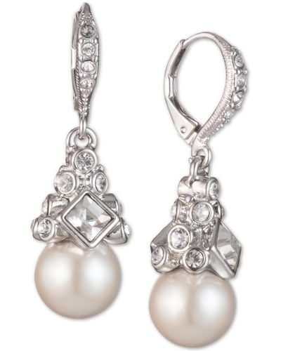 Givenchy Imitation Rhodium Crystal And Imitation Pearl Small Drop Earring - Multicolor