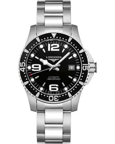 Longines Swiss Automatic Hydroconquest Stainless Steel Bracelet Watch 41mm - Metallic