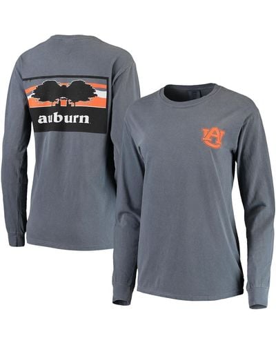 Summit Auburn Tigers Comfort Colors Campus Skyline Long Sleeve Oversized T-shirt - Blue