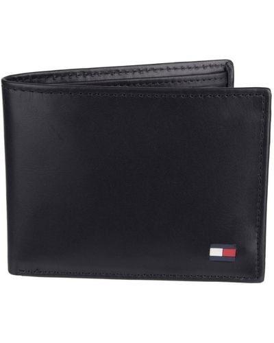 Tommy Hilfiger Leather Passcase Wallet - Black