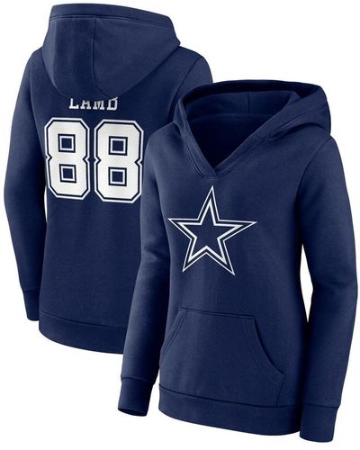 Fanatics Ceedee Lamb Dallas Cowboys Player Icon Name And Number V-neck Pullover Hoodie - Blue