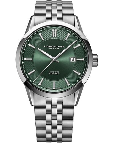 Raymond Weil Swiss Automatic Freelancer Stainless Steel Bracelet Watch 42mm - Green