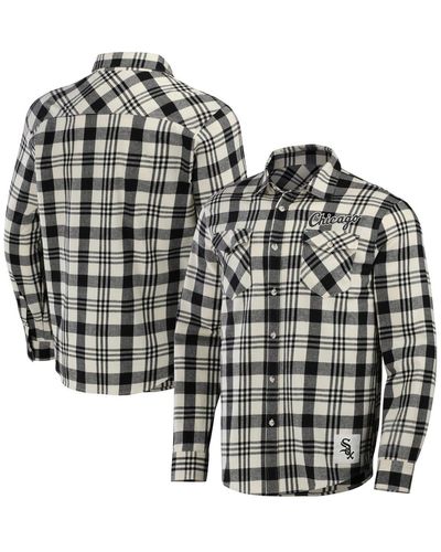 Fanatics Darius Rucker Collection By Chicago White Sox Plaid Flannel Button-up Shirt - Black