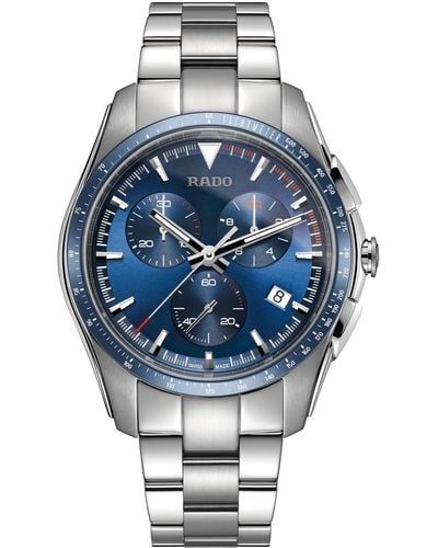 Rado Swiss Chronograph Hyperchrome Stainless Steel Bracelet Watch 45mm - Blue