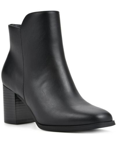 White Mountain Vogued Heeled Booties - Black