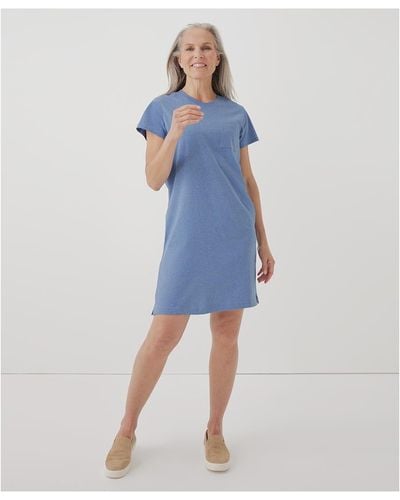 Pact Softspun Tee Dress - Blue