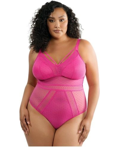Parfait Plus Size Mia Dot Bodysuit - Pink
