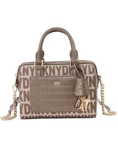 Leather handbag Dkny Brown in Leather - 35302241