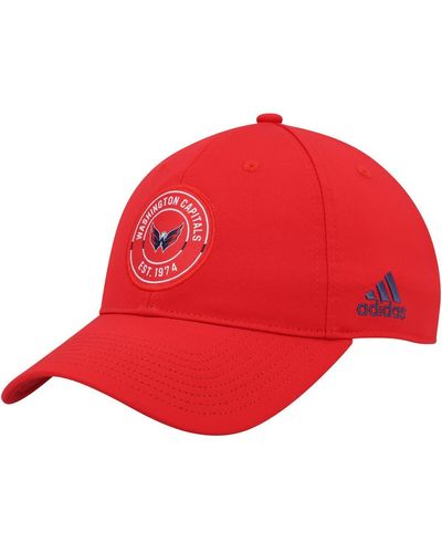 adidas Washington Capitals Team Circle Slouch Adjustable Hat - Red
