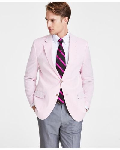 Nautica Modern-fit Seersucker Sport Coats - Pink