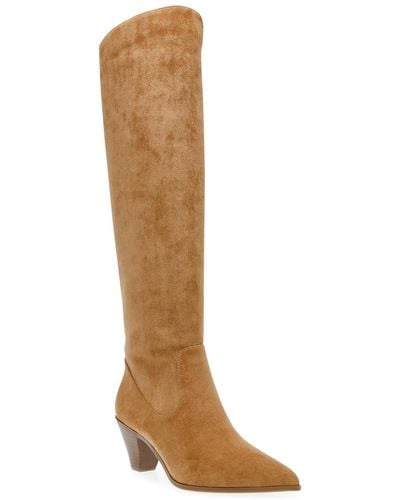 Anne Klein Ware Pointed Toe Knee High Boots - Brown