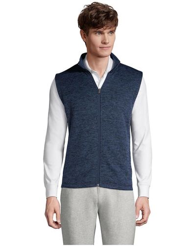 Lands' End Sweater Fleece Vest - Blue