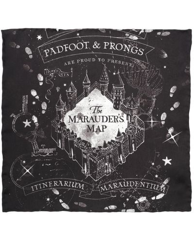 Harry Potter Marauder's Map Pocket Square - Black