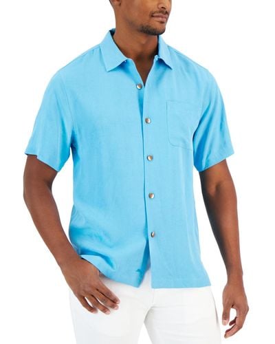 Tommy Bahama Al Fresco Tropics Silk Short-sleeve Shirt - Blue