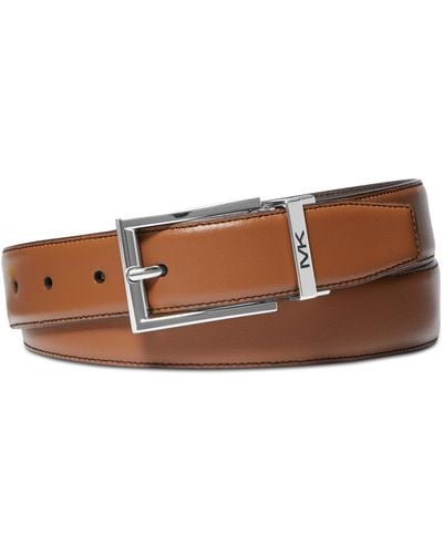 Michael Kors Classic Reversible Leather Dress Belt - Brown