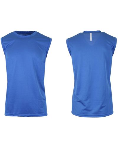 Galaxy By Harvic Moisture-wicking Wrinkle Free Performance Muscle Tee - Blue